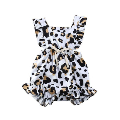 White Leopard Romper - Urban Tots