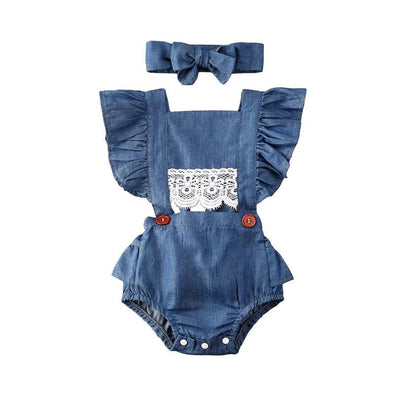 Denim Lace Romper - Urban Tots