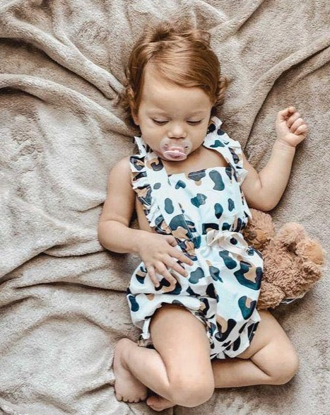White Leopard Romper
