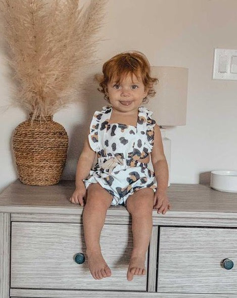 White Leopard Romper
