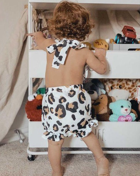 White Leopard Romper