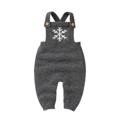 Snowflake Knit Jumpsuit - Gray