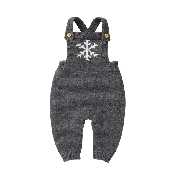 Snowflake Knit Jumpsuit - Gray