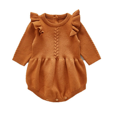 Scarlett Knit Bubble Romper - Brown