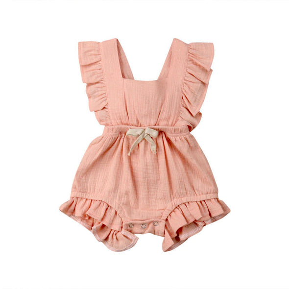 Grace Bubble Romper - Peach