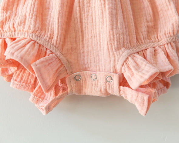 Grace Bubble Romper - Peach