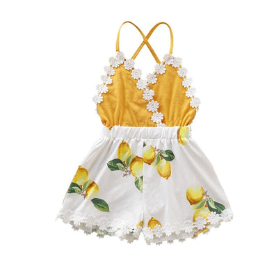 V-neck Lemon Romper - Urban Tots