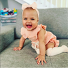 Grace Bubble Romper - Peach