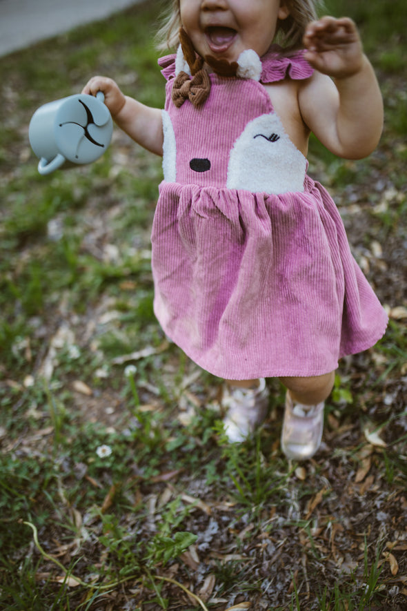 Velour Halter Dress - Dusty Pink