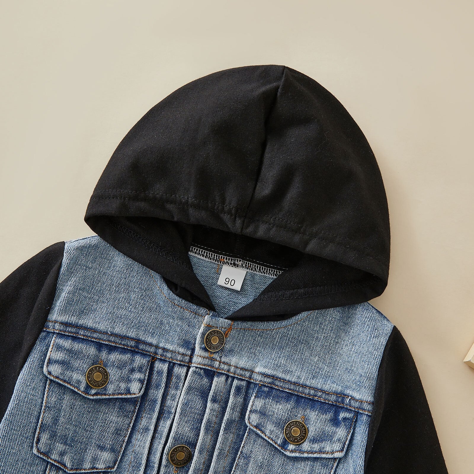 Boys hooded top denim jacket