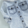 Kids Hooded Denim Button-up - Blue
