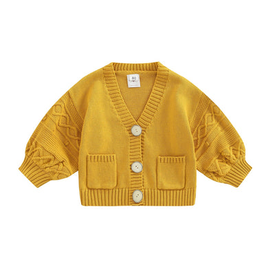 Girls Lantern Sleeve Cardigan
