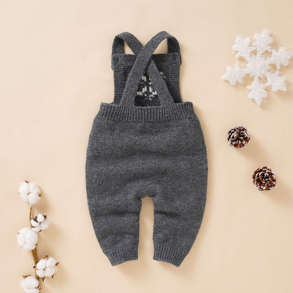 Snowflake Knit Jumpsuit - Gray