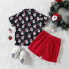 Christmas Bowtie Shorts Set - Red